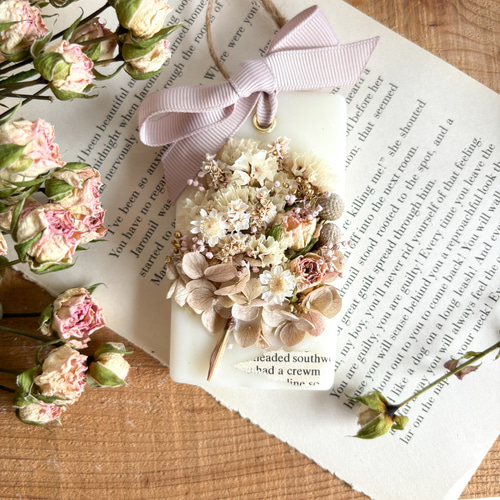 お選び下さい♪ 紫陽花ブーケ アナベルと薔薇 ミニチュアドライ  