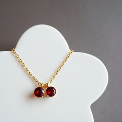 赤石 ガーネット ルビー ビーズネックレス 未使用 ストーン 天然石