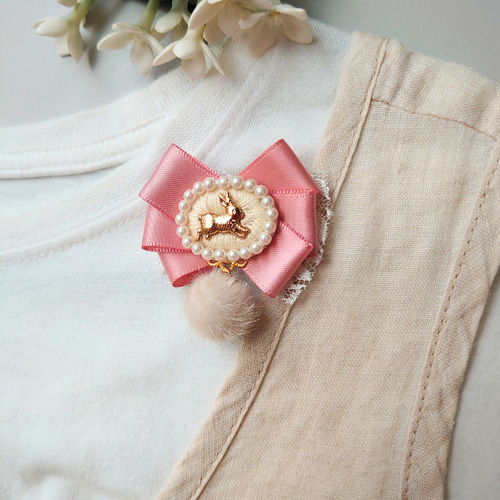 ♡ピンクハウス♡ チュールリボン ヘアクリップ ブローチ ピンク