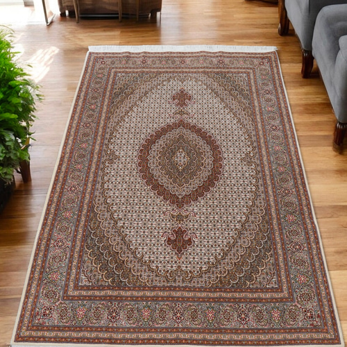 214×150cm ペルシャ手織り絨毯 タブリーズ産 50RAJ カーペット