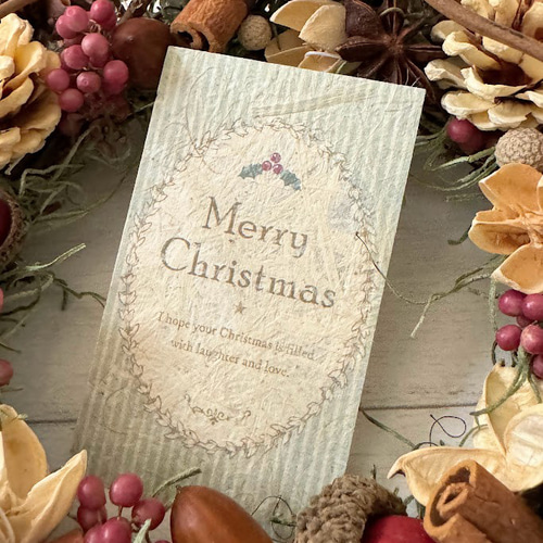 Merry Christmas ＊ 静かな森 赤い実のクリスマスリース 25cm Merry