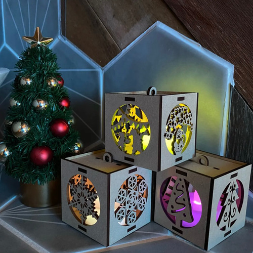 クリスマスキューブオーナメント【期間限定X'masBOX付き