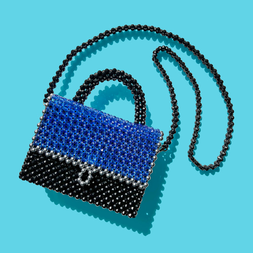 ショルダーバッグ square Blue ビーズバッグ ショルダーバッグ tutti