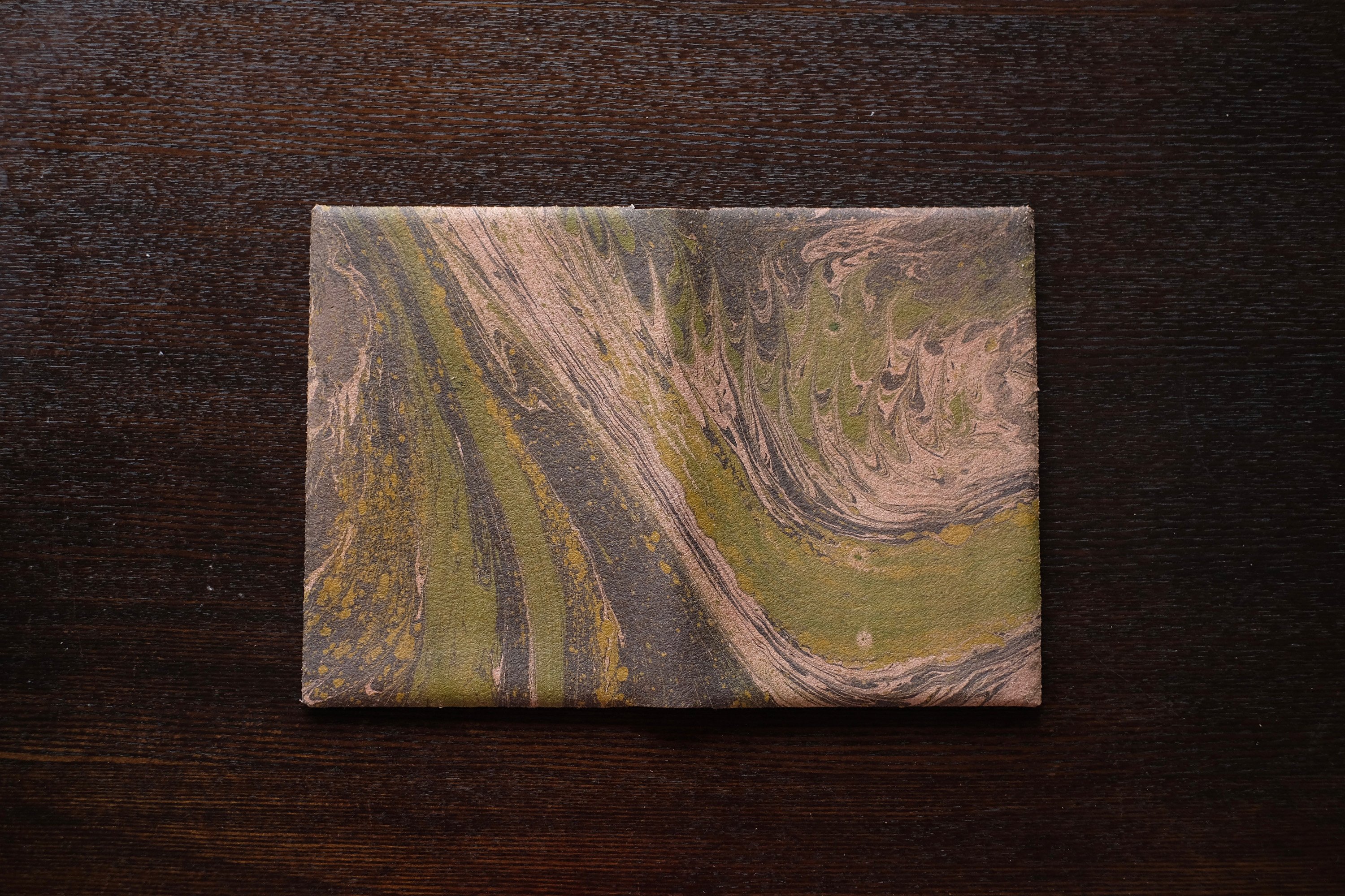 レザーブックカバー 手帳カバー A6 文庫本 革 一点物 　#2