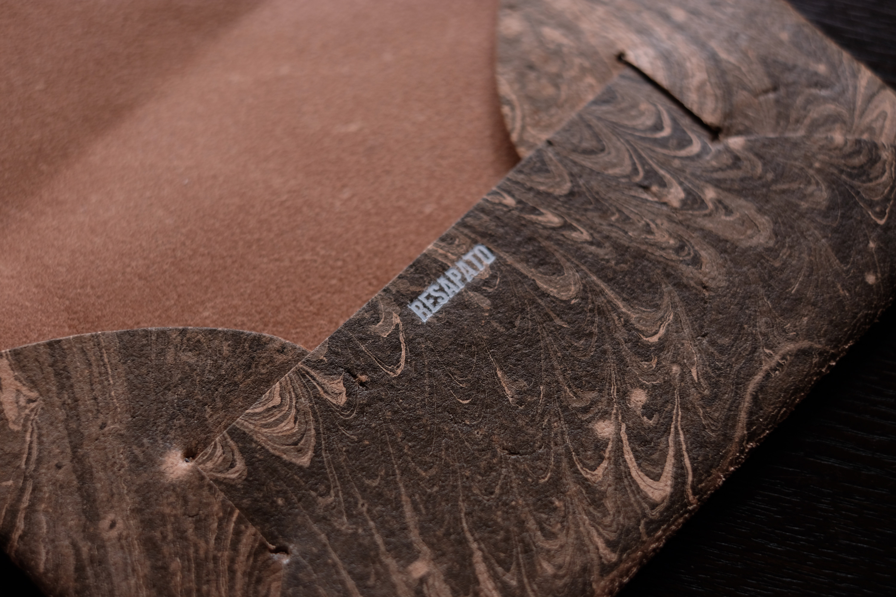 レザーブックカバー 手帳カバー A6 文庫本 革 一点物　#4