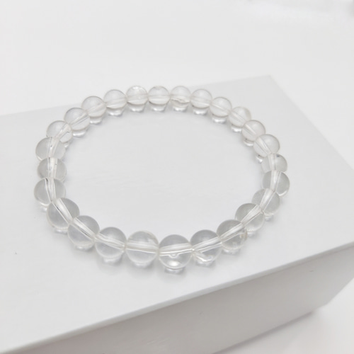 数量限定☆6mm水晶ブレスレット キズ 凹みあり 重ね付け 華奢 天然石