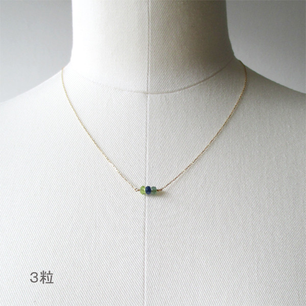 【選べる誕生石ネックレス】【K18】【K10】【受注制作】誕生石2粒、3粒、4粒・・・ネックレス　(pdn-0042)