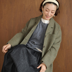 大人が着たいお洒落なウールコート　ミドル丈コート　　191205-13 1枚目の画像