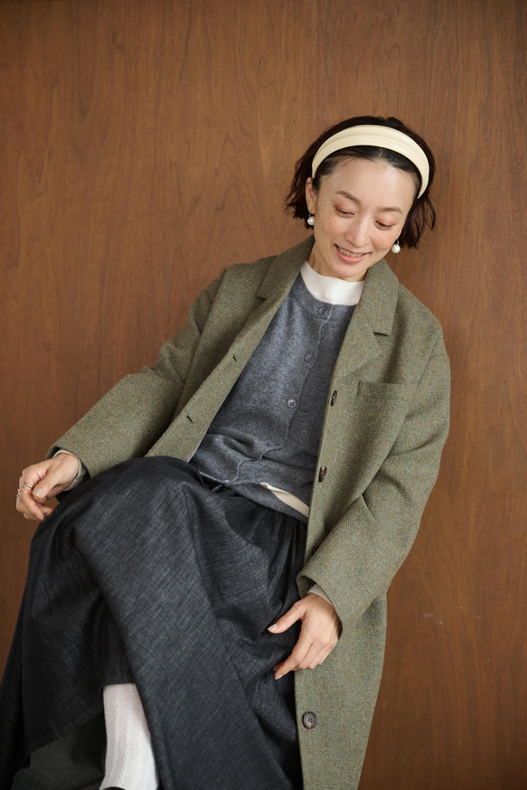 大人が着たいお洒落なウールコート　ミドル丈コート　　191205-13 1枚目の画像