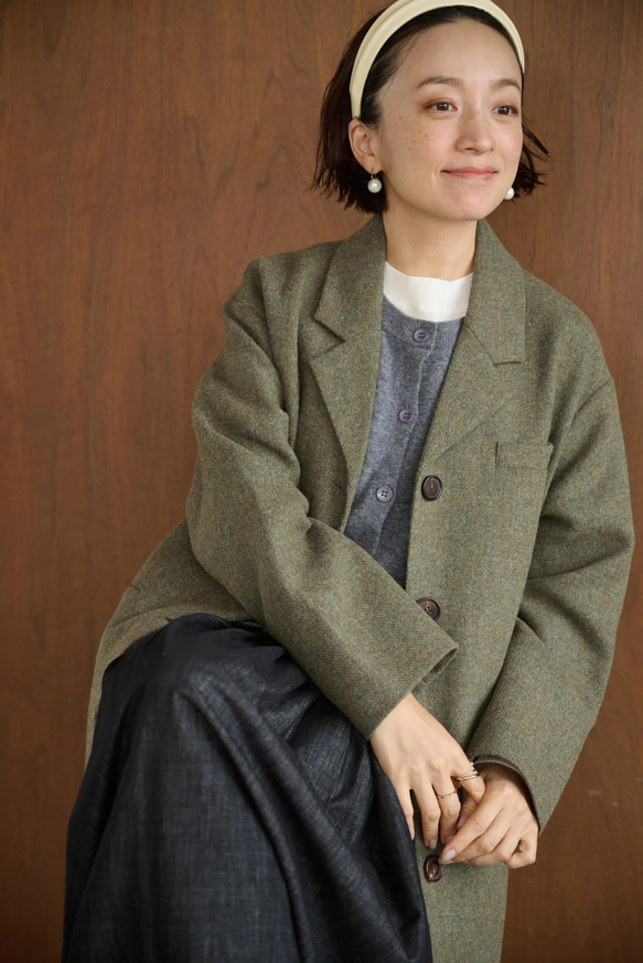 大人が着たいお洒落なウールコート　ミドル丈コート　　191205-13 15枚目の画像