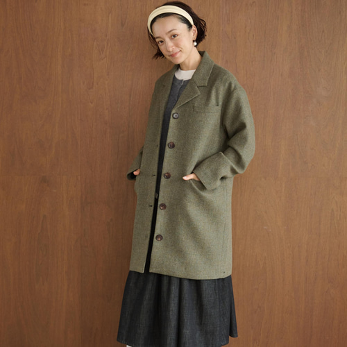 大人が着たいお洒落なウールコート　ウール100％　191205-7 ☆即納☆大人が着たいお洒落なウールコート ミドル丈コート 191205-13