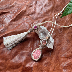 モン族“スピリットロック”×カレンシルバーヘンプマクラメネックレス①