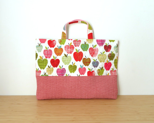 カラフル♡りんご×ヌビ布のレッスンバッグ レッスンバッグ *norie 通販