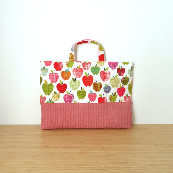 カラフル♡りんご×ヌビ布のレッスンバッグ レッスンバッグ *norie 通販