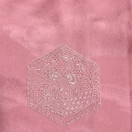 正絹】着物リメイク 汕頭刺繍の訪問着ドレス&ショールのセット
