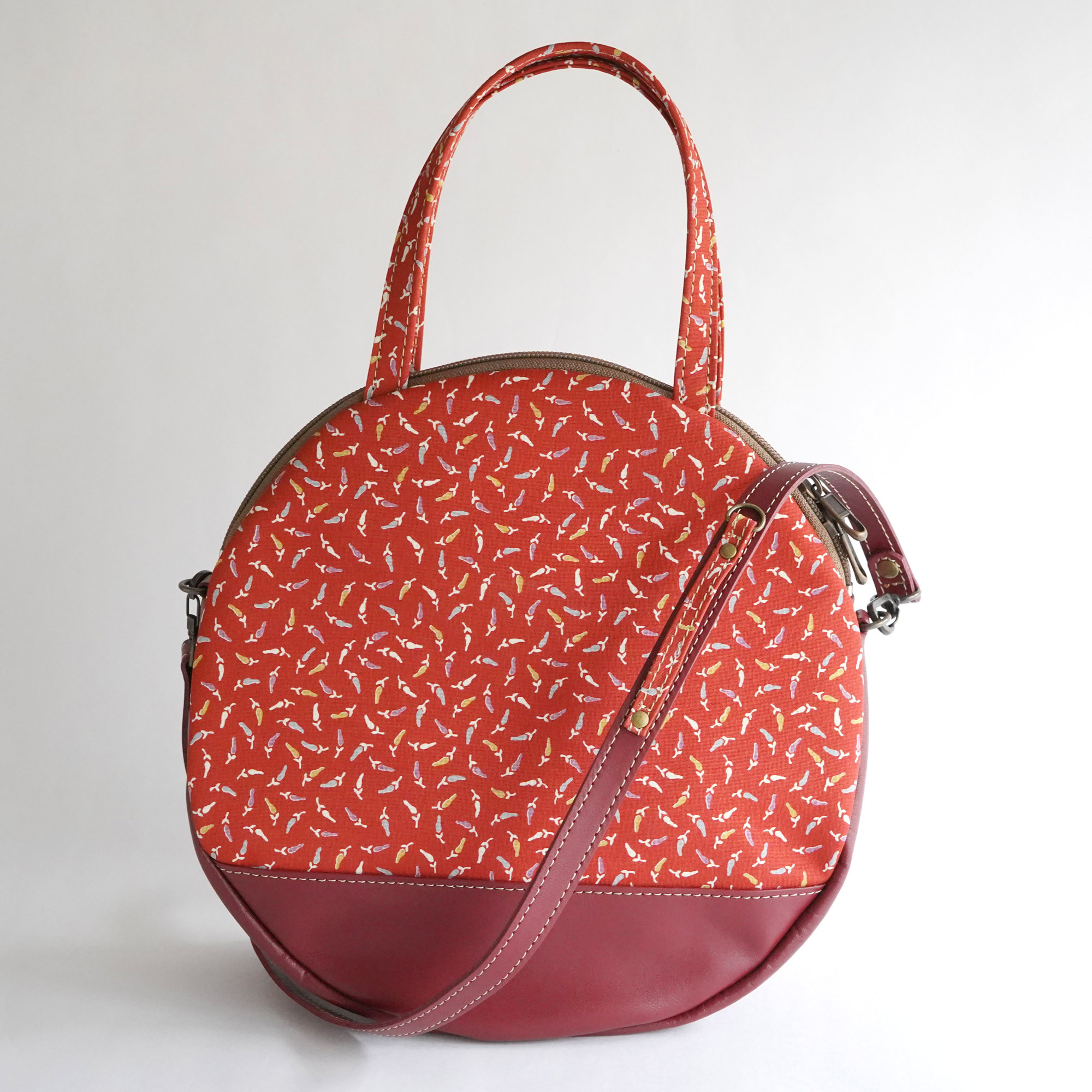 ハンドバッグ ショルダーバッグ 2WAY 着物 着物地×革 【シフォン】 ZIZZ_chf_NO.223