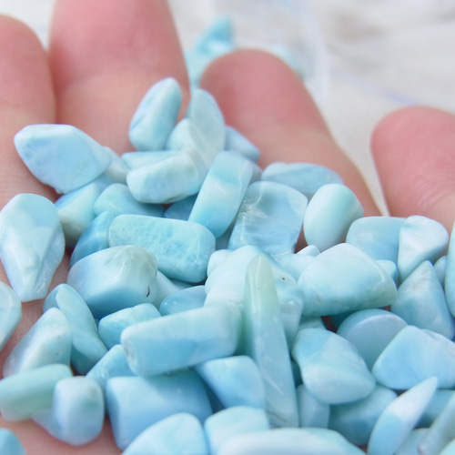 希少石】高品質 ラリマー さざれ石 浄化用75g お守り 天然もの