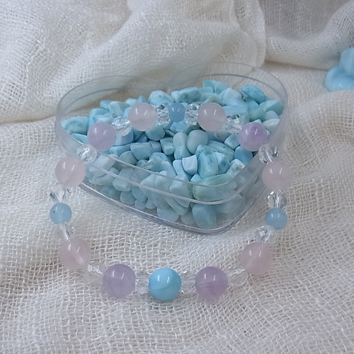 希少石】高品質 ラリマー さざれ石 浄化用75g お守り 天然もの