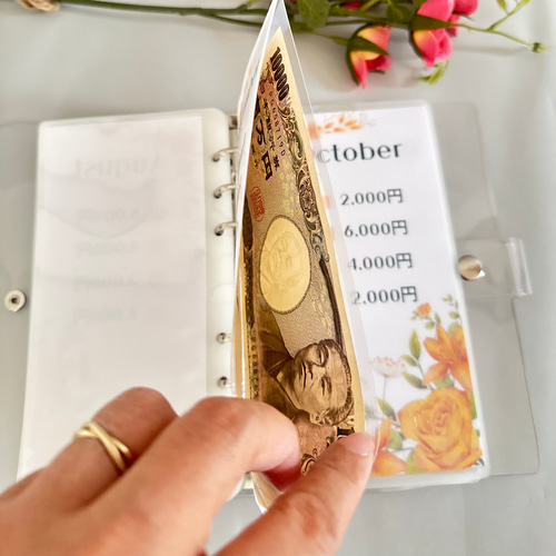 1年間で月々の貯金チャレンジ管理のリフィル✨ 手帳 Elli