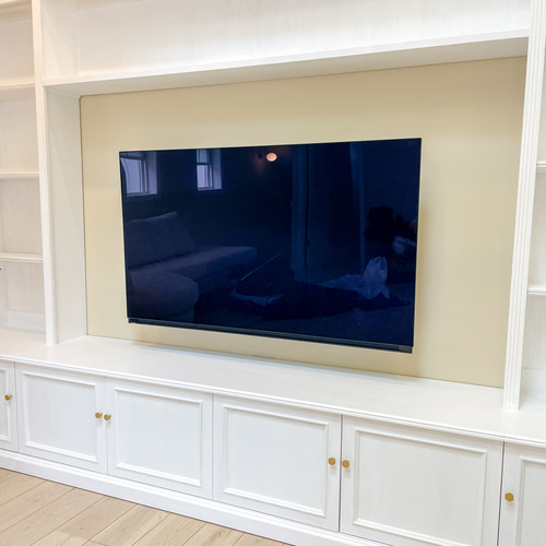 壁面収納家具のオーダーメイド 海外インテリア風テレビボードセット 