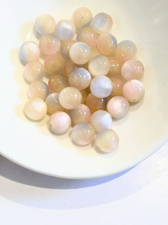 グラデーション ビーズ ピーチ 8㍉ 20個 パーツ 6枚目の画像