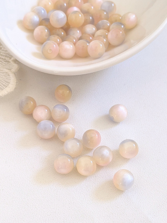 グラデーション ビーズ ピーチ 8㍉ 20個 パーツ 2枚目の画像