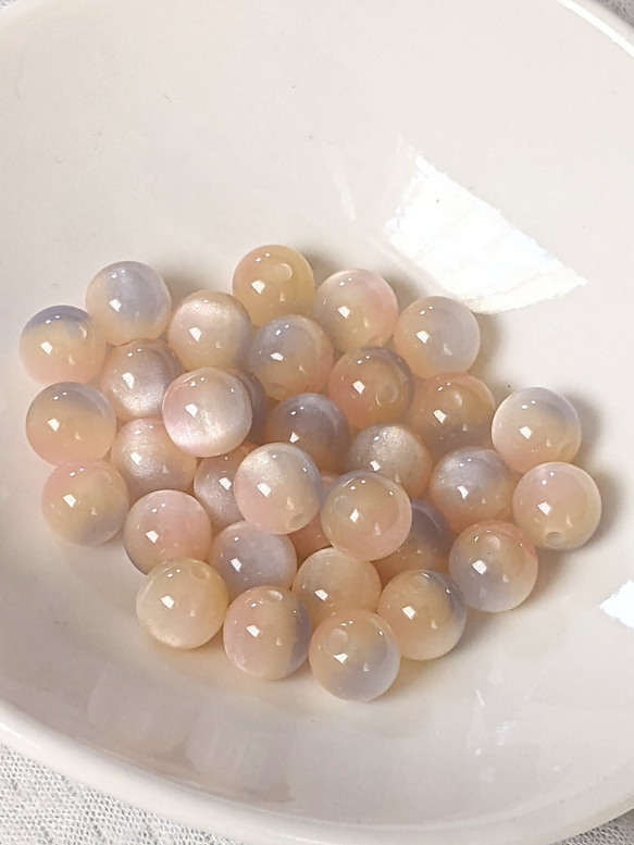 グラデーション ビーズ ピーチ 8㍉ 20個 パーツ 7枚目の画像