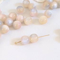 グラデーション ビーズ ピーチ 8㍉ 20個 パーツ 3枚目の画像