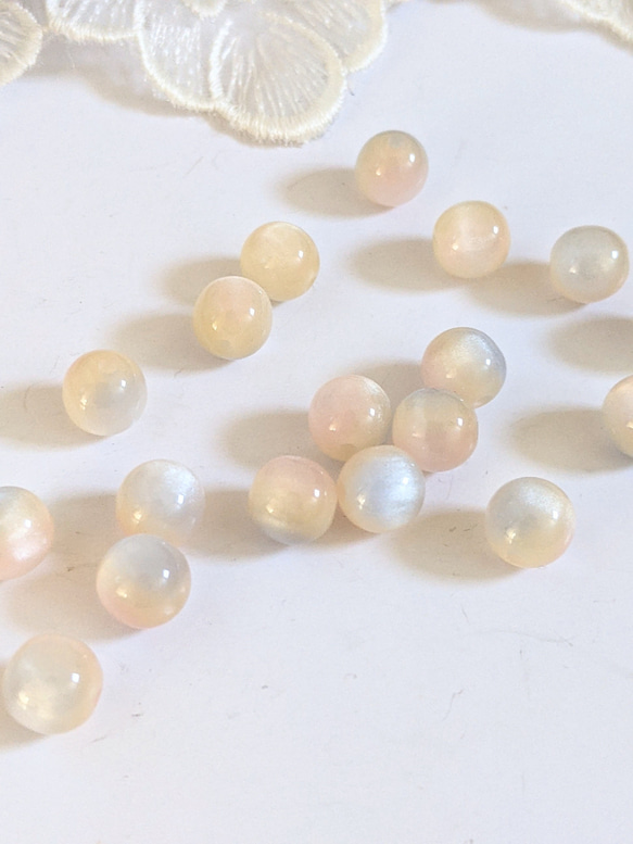 グラデーション ビーズ ピーチ 8㍉ 20個 パーツ 4枚目の画像