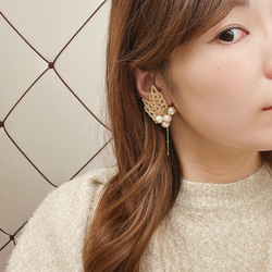 rattan w leaf pierce&earring〜ラタンダブルリーフピアス&イヤリング