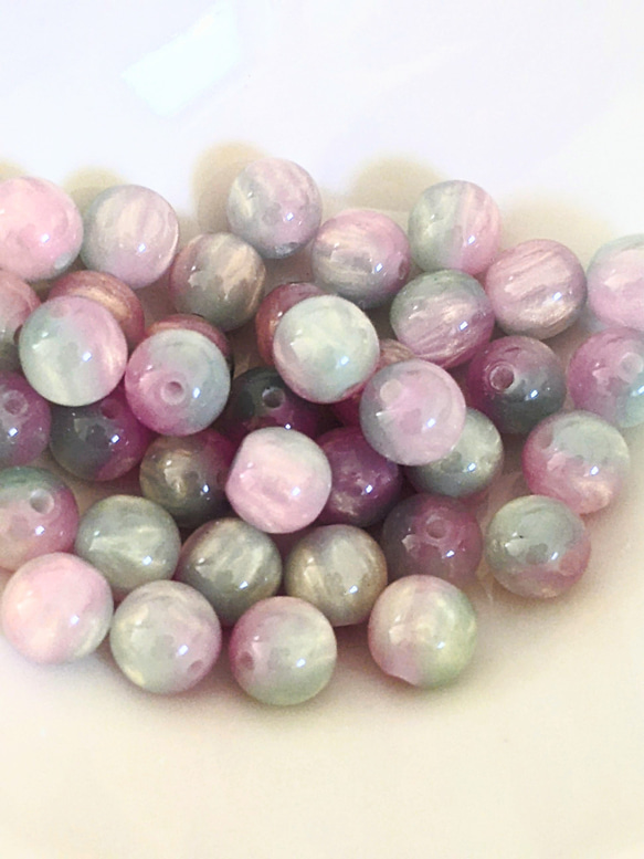 グラデーション ビーズ パープル 8㍉ 20個 パーツ 4枚目の画像