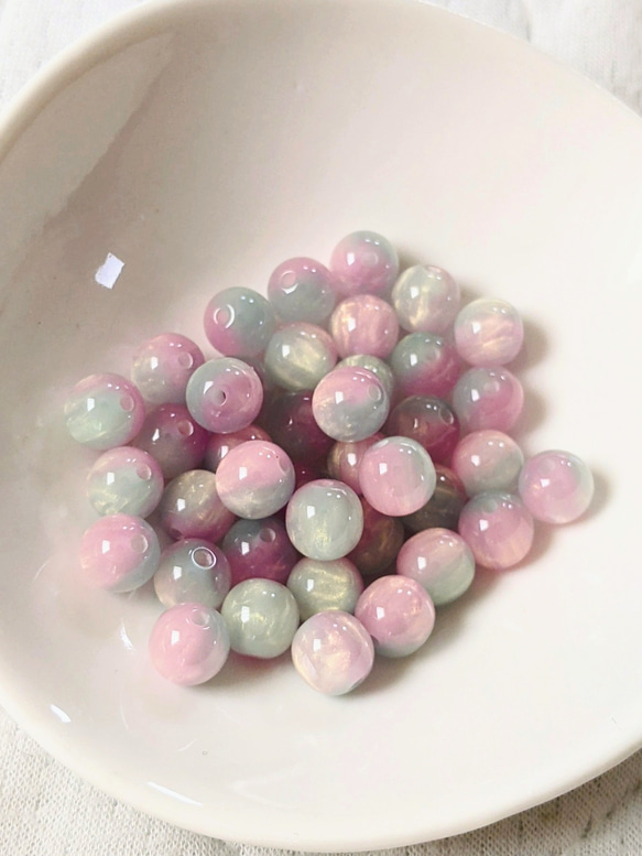 グラデーション ビーズ パープル 8㍉ 20個 パーツ 3枚目の画像