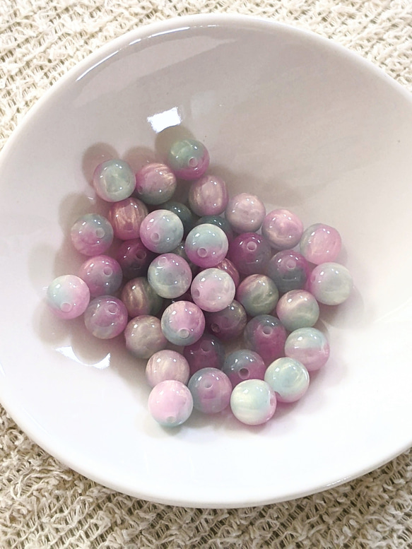 グラデーション ビーズ パープル 8㍉ 20個 パーツ 2枚目の画像