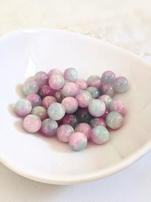 グラデーション ビーズ パープル 8㍉ 20個 パーツ 1枚目の画像