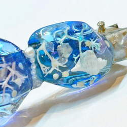 蓄光*・゜メンダコのガラケー キーホルダー✽.。水色 ブルー 青