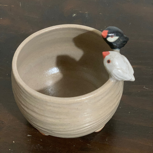 陶器 文鳥さんの植木鉢 一輪挿し・花瓶・花器 TUTI no TE 通販
