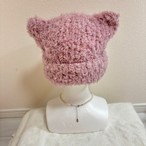 2wayリバーシブル猫耳ニット帽〈ブルーミックス〉 ニット帽・ビーニー