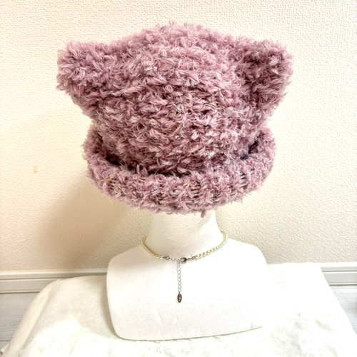 2wayリバーシブル猫耳ニット帽〈ブルーミックス〉 ニット帽・ビーニー