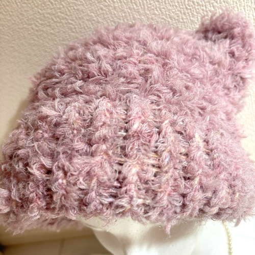 2wayリバーシブル猫耳ニット帽〈ブルーミックス〉 ニット帽・ビーニー