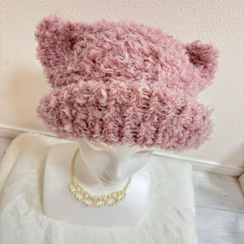 2wayリバーシブル猫耳ニット帽〈ブルーミックス〉 ニット帽・ビーニー