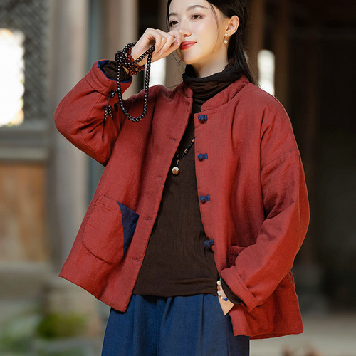 KAPITAL キャピタル リネンシャンブレー 丸襟ジャケット 0 赤ボタン 麻 2017 SPRING & SUMMER | KAPITAL CLOTHING | KAPITAL