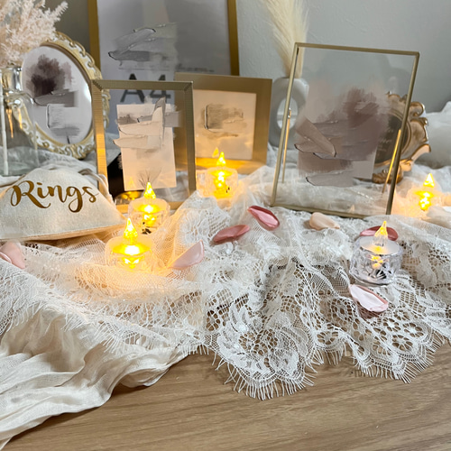 ウェルカムスペース 布 2枚セット(生地 敷物 レース) リングピロー