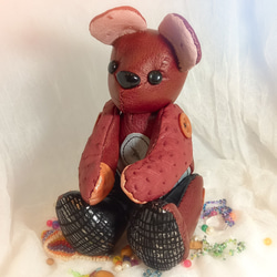 世界に1つ レザーテディベア/本革 ワニ革 クロコダイル プレゼントに