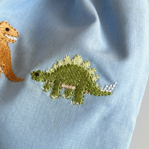 給食袋・25×20】名入れ可・恐竜の刺繍・男の子・コットン・入園