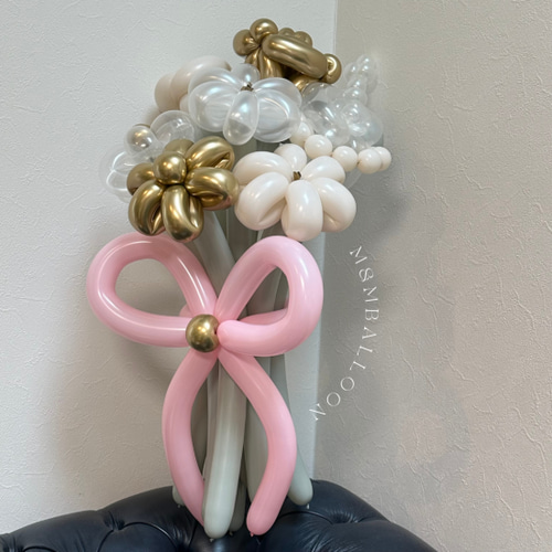 ローズバルーンブーケ【リボンタイプ】ゴールドMIX バルーンギフト