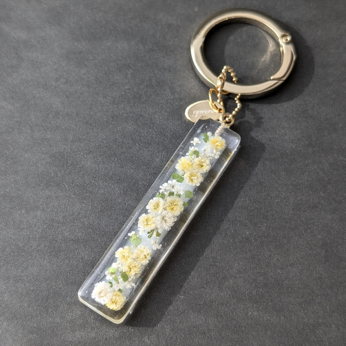 キーホルダー】花彩（かさい） お花のキーホルダー 黄色 レジン