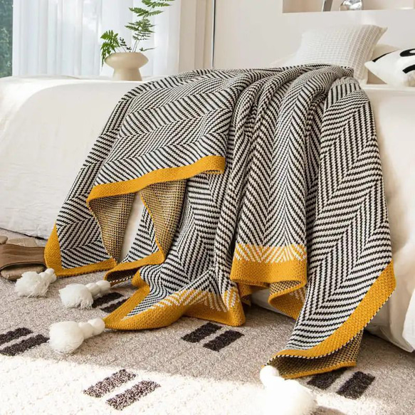 Amazon｜BATTILO HOME ニットブランケット寝室、ソファ