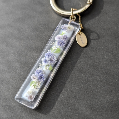キーホルダー】花彩（かさい） 青色 お花のキーホルダー レジン
