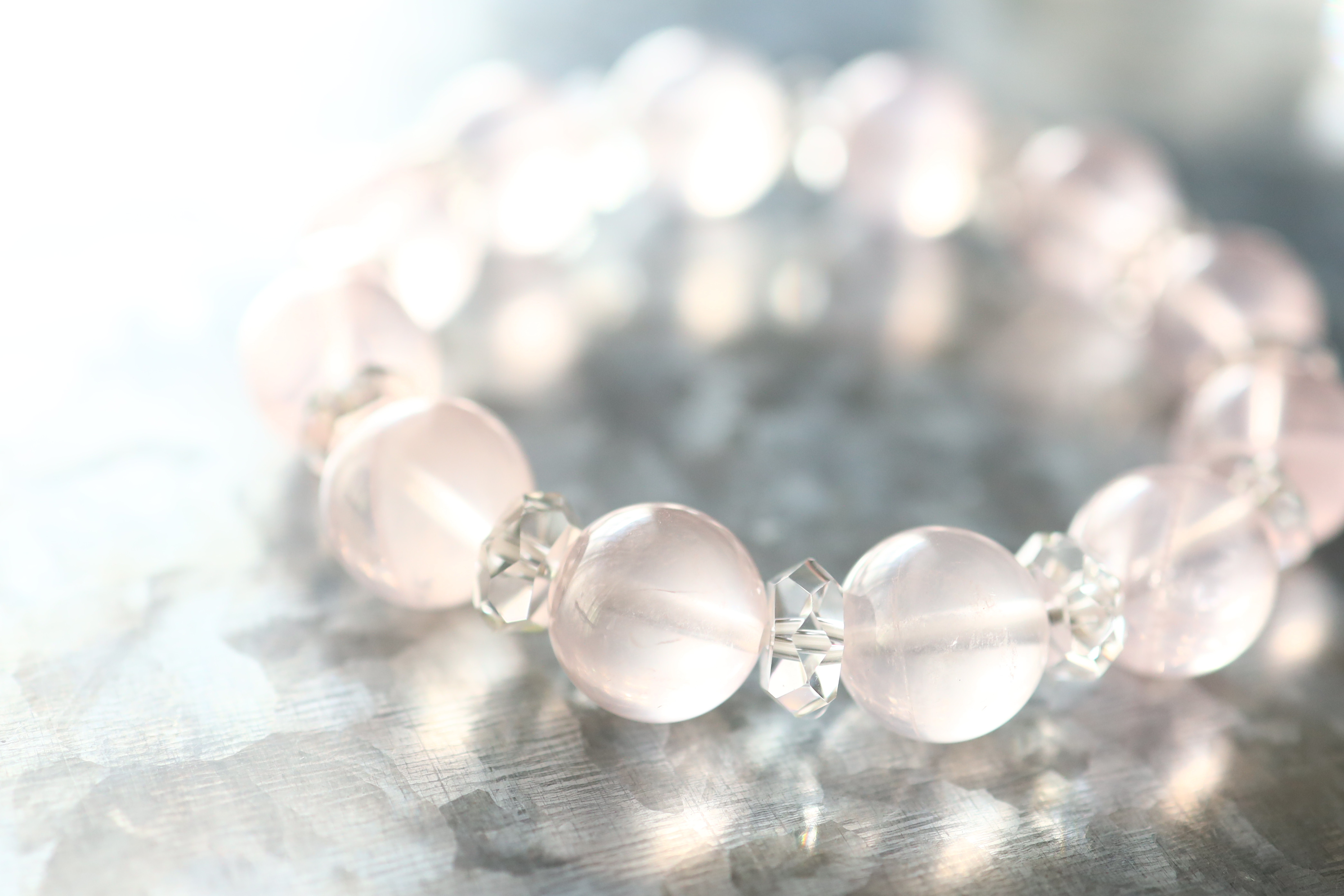 ☆プレミアムブレス☆マダガスカル産：アイスローズクォーツ：12