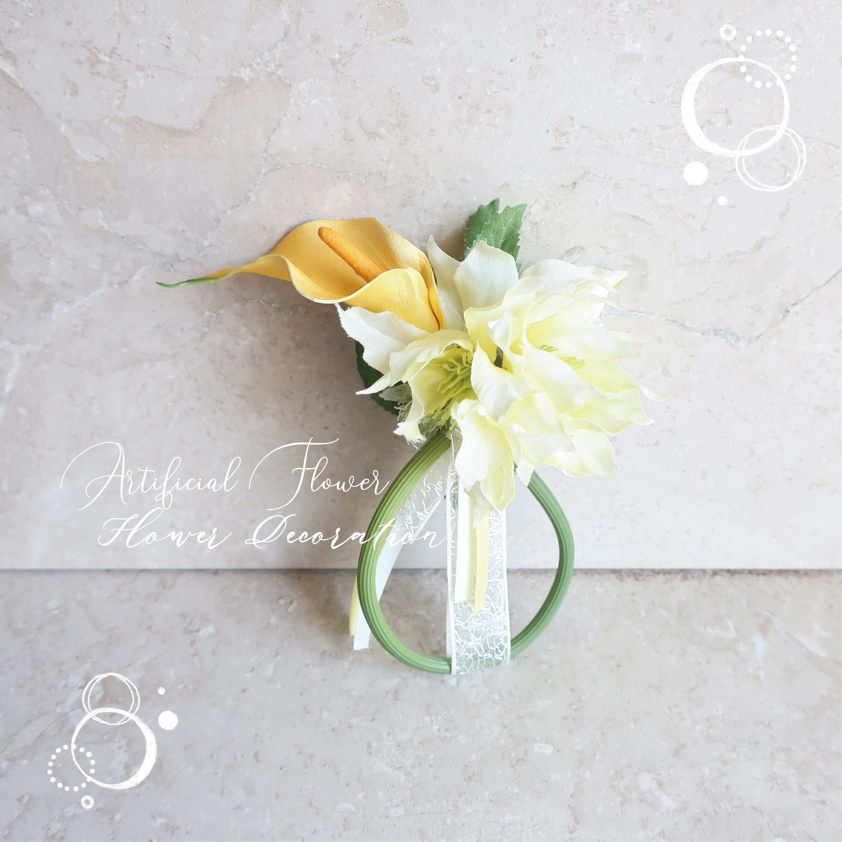 コサージュ　アーティフィシャルフラワー カラー　Ｂｏｘ付き　Avenir　花飾り 卒業式 結婚式